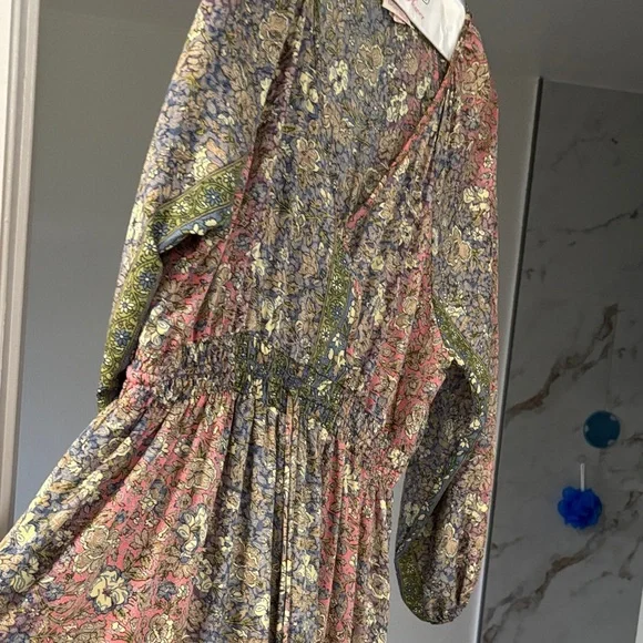 Anthropologie boemo Floral Maxi Dress in Pink and Green - Picture 3 of 14